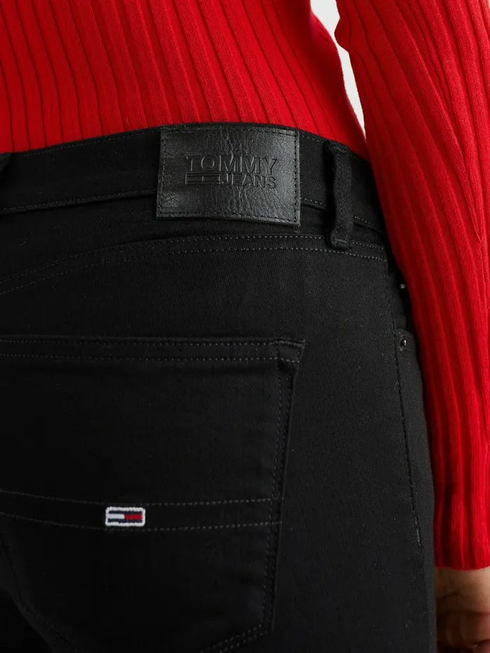Tommy Hilfiger Nora Mid Rise Skinny Fit Black Jeans Staten Black Stretch Womens Jeans Cheap On Sale