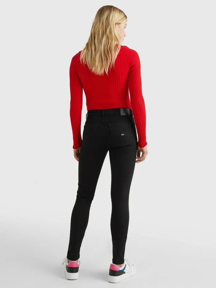 Tommy Hilfiger Nora Mid Rise Skinny Fit Black Jeans Staten Black Stretch Womens Jeans Cheap On Sale