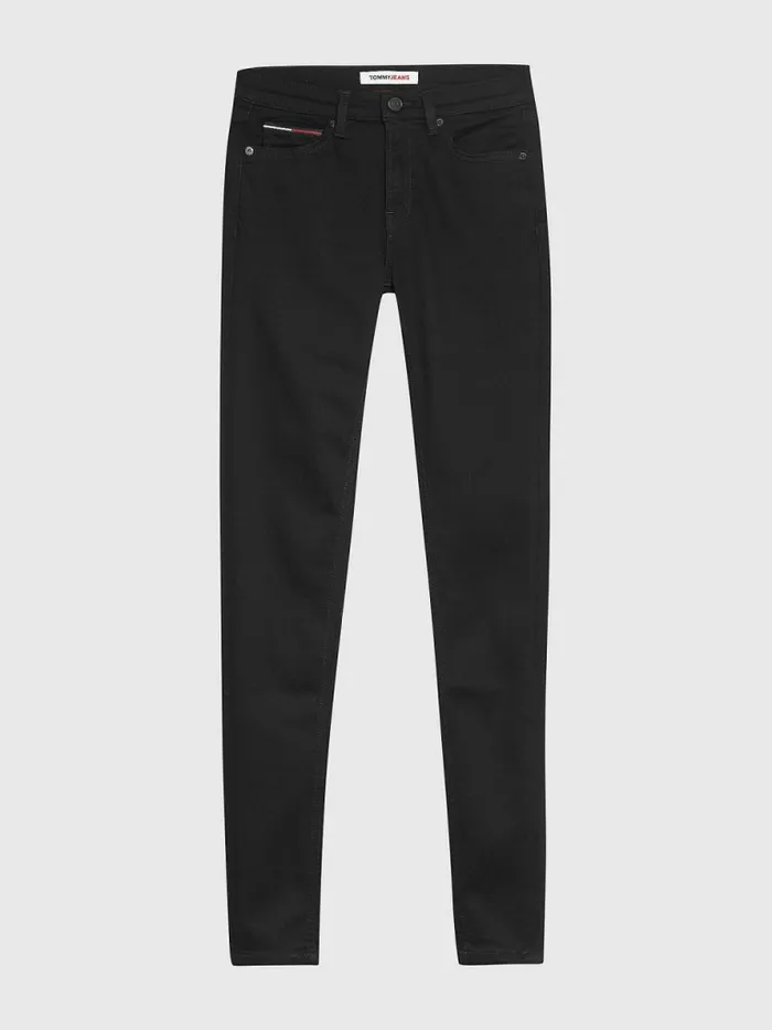 Tommy Hilfiger Nora Mid Rise Skinny Fit Black Jeans Staten Black Stretch Womens Jeans Cheap On Sale