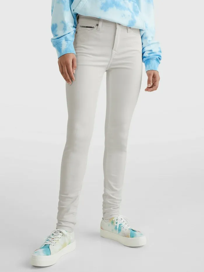 Tommy Hilfiger Nora Mid Rise Skinny White Jeans Denim Color Womens Jeans Gift for Friend Tommy Hilfiger Nora Mid Rise Skinny White Jeans Denim Color Womens Jeans Gift for Friend