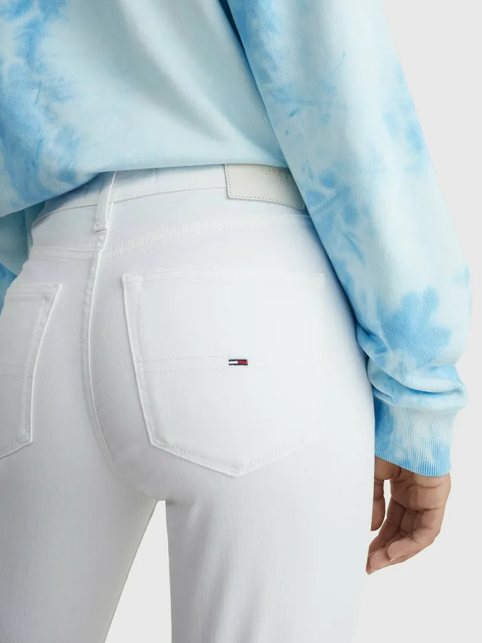Tommy Hilfiger Nora Mid Rise Skinny White Jeans Denim Color Womens Jeans Gift for Friend