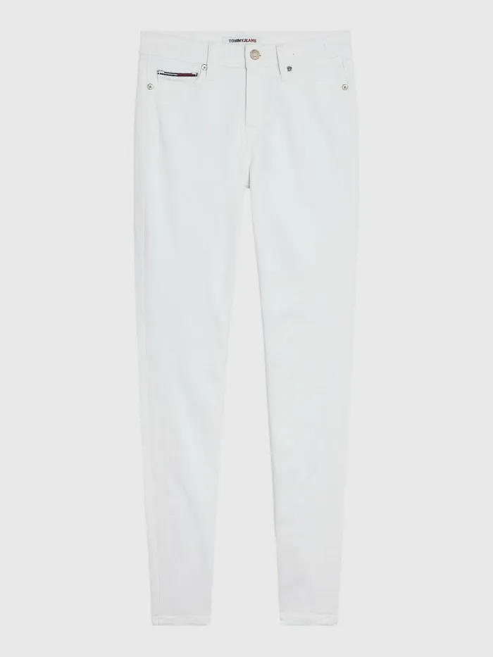 Tommy Hilfiger Nora Mid Rise Skinny White Jeans Denim Color Womens Jeans Gift for Friend