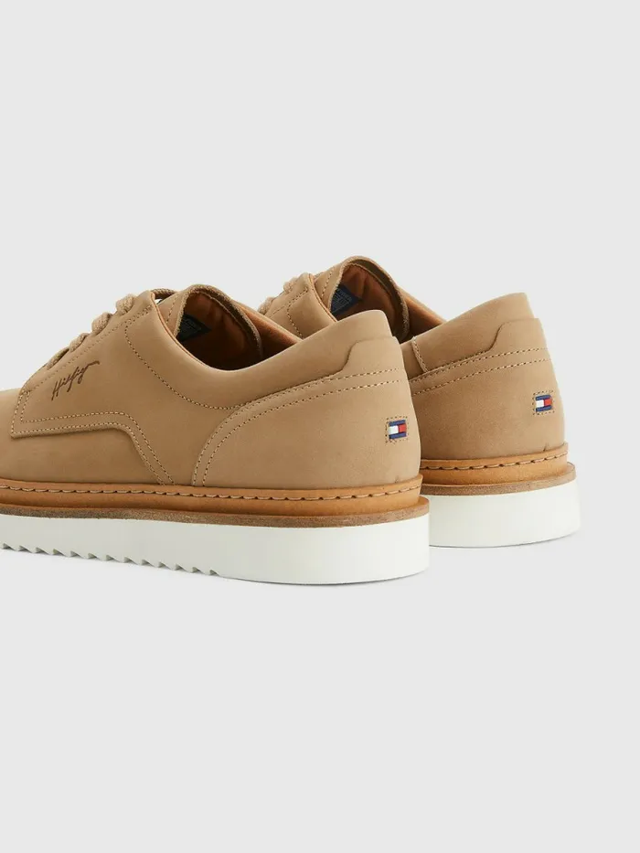 Tommy Hilfiger Nubuck Cleat LaceUp Shoes Classic Khaki Mens Casual Shoes Gift 4 You