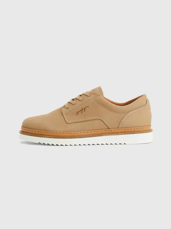 Tommy Hilfiger Nubuck Cleat LaceUp Shoes Classic Khaki Mens Casual Shoes Gift 4 You