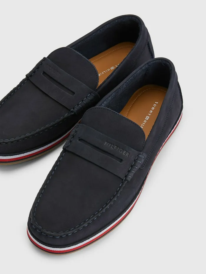 Tommy Hilfiger Nubuck Moccasins Desert Sky Mens Casual Shoes Popular