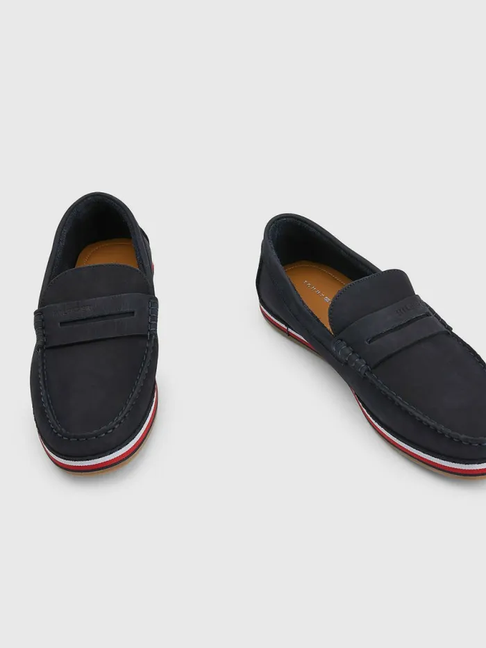 Tommy Hilfiger Nubuck Moccasins Desert Sky Mens Casual Shoes Popular