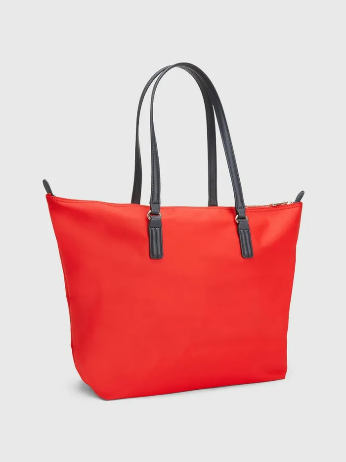 Tommy Hilfiger Nylon Signature Tote Red Corporate Womens Bags Gift for Friend