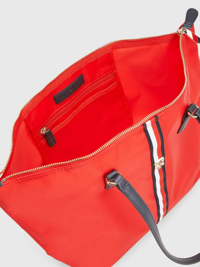 Tommy Hilfiger Nylon Signature Tote Red Corporate Womens Bags Gift for Friend