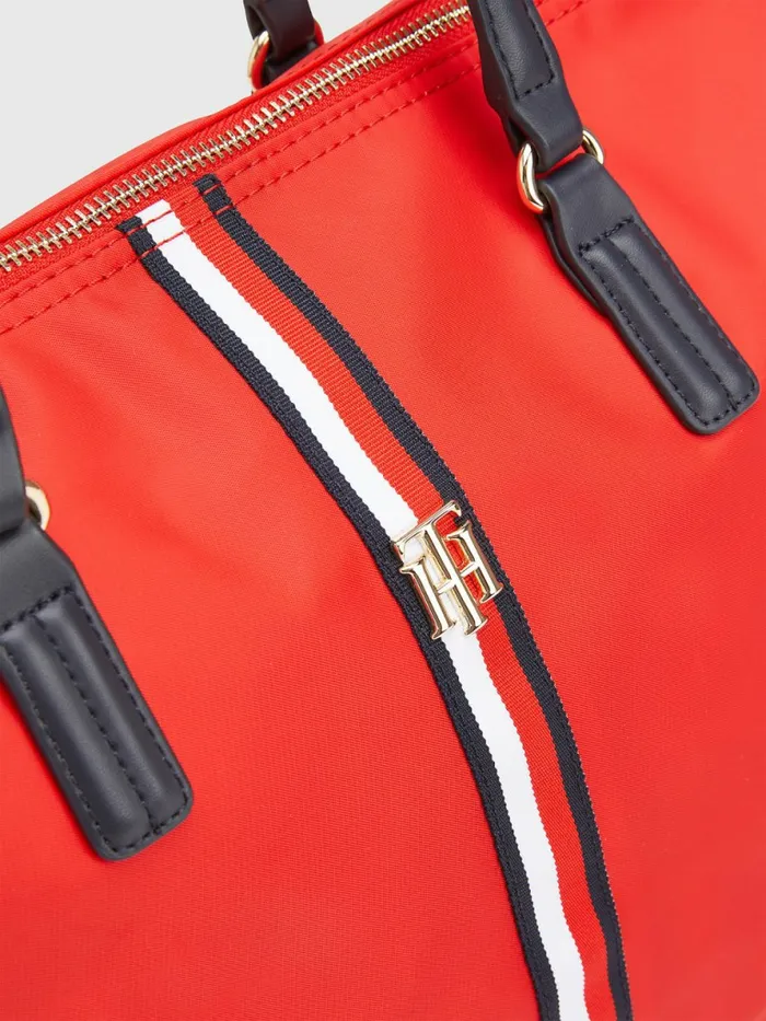 Tommy Hilfiger Nylon Signature Tote Red Corporate Womens Bags Gift for Friend