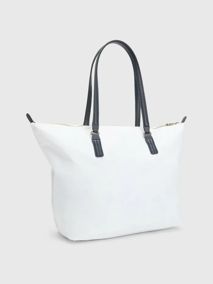 Tommy Hilfiger Nylon Signature Tote White Corporate Womens Bags Popular