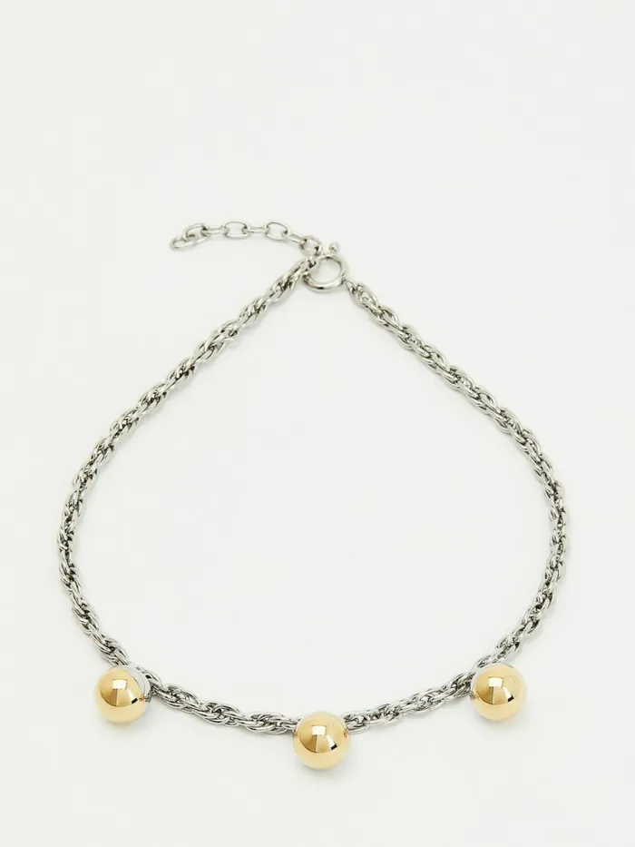 Tommy Hilfiger Orb Chain Link TwoTone Necklace Two Tone Womens Jewellery