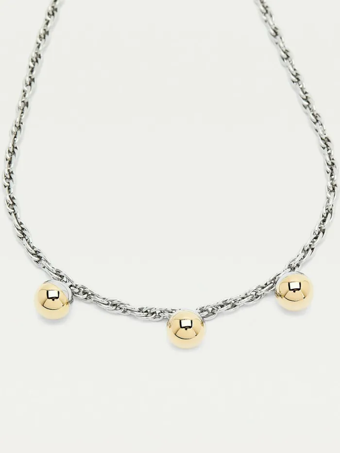 Tommy Hilfiger Orb Chain Link TwoTone Necklace Two Tone Womens Jewellery