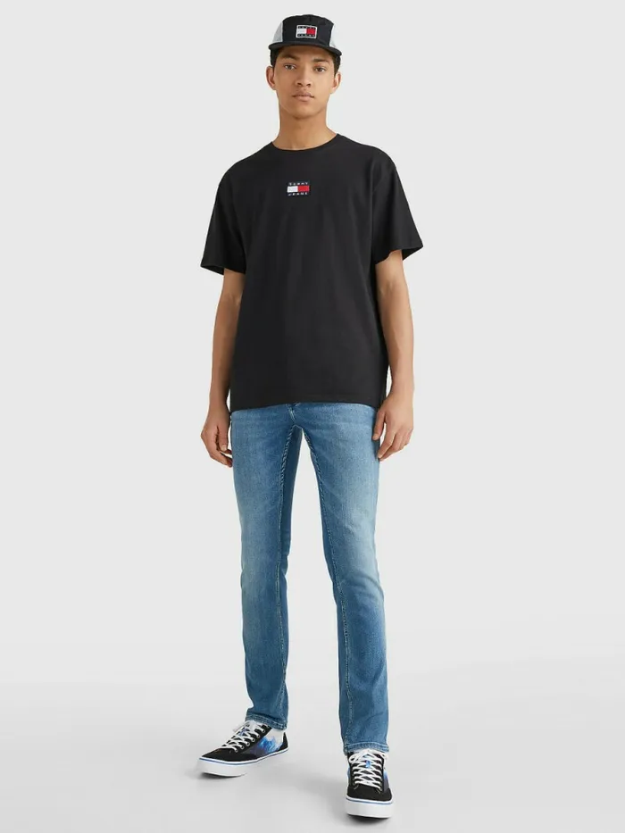 Tommy Hilfiger Organic Cotton Badge TShirt Black Mens TShirts Near Me