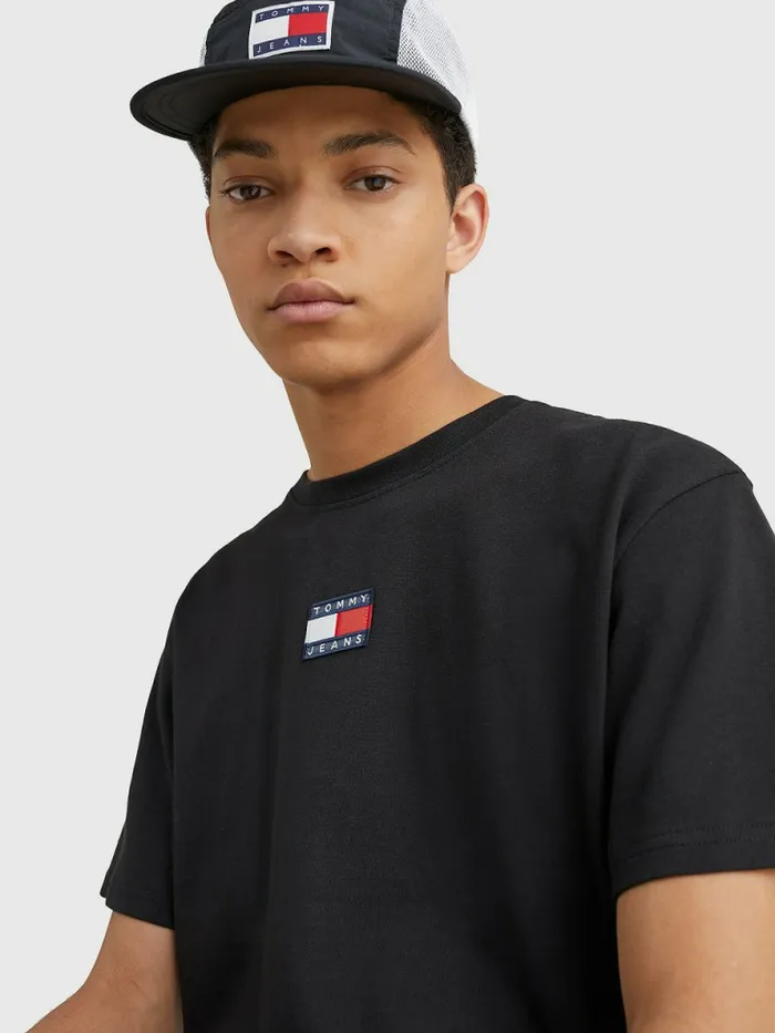 Tommy Hilfiger Organic Cotton Badge TShirt Black Mens TShirts Near Me