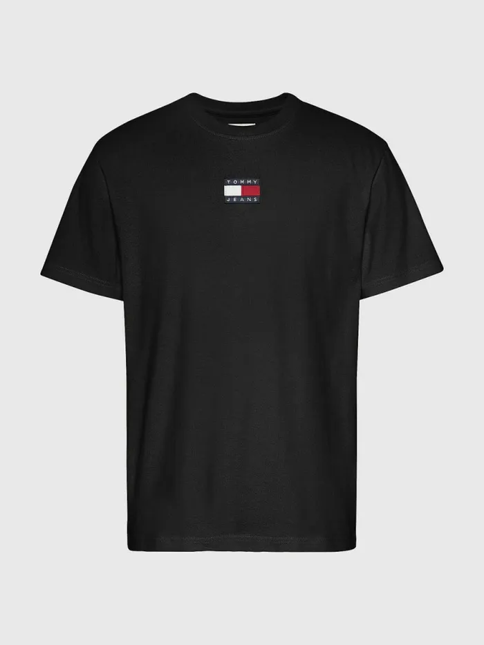 Tommy Hilfiger Organic Cotton Badge TShirt Black Mens TShirts Near Me