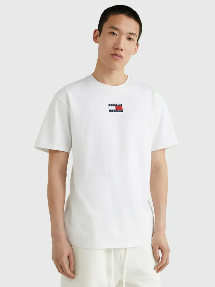 Tommy Hilfiger Organic Cotton Badge TShirt White Mens TShirts Online