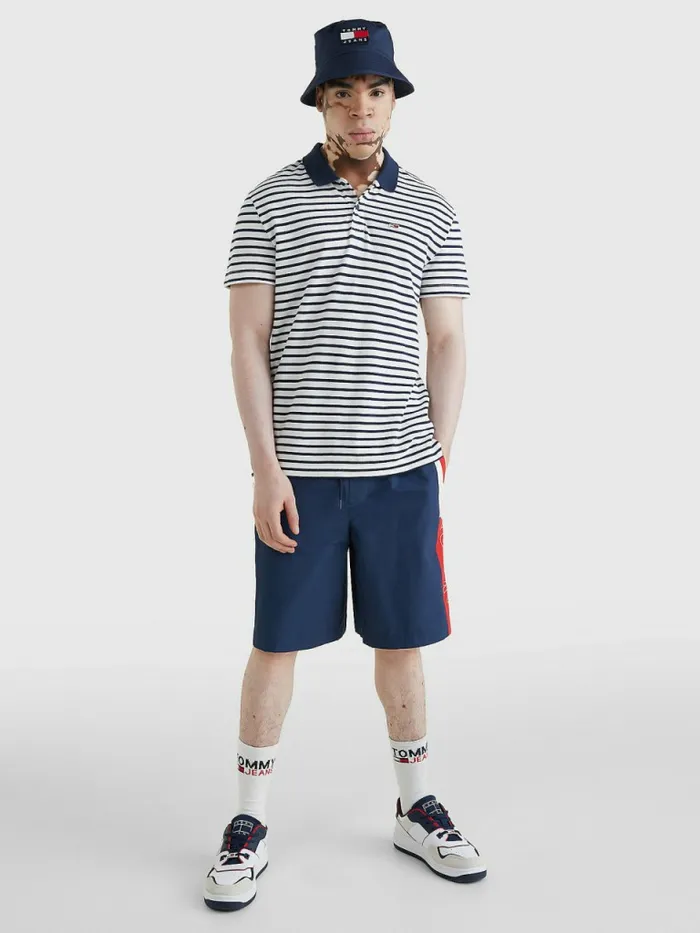 Tommy Hilfiger Organic Cotton Contrast Collar Polo Twilight Navy Mens Polo Shirts Near Me