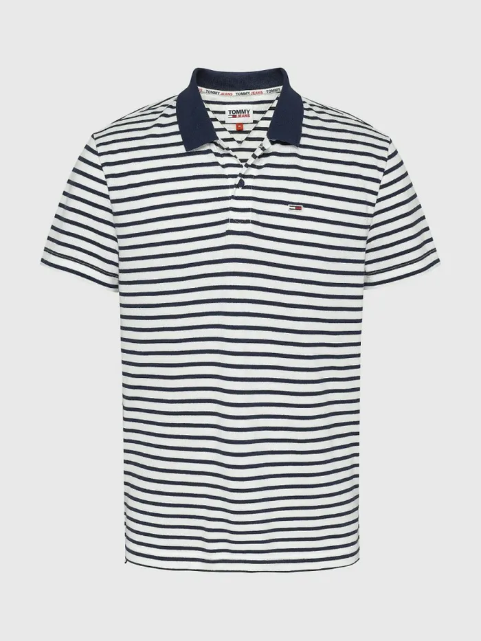 Tommy Hilfiger Organic Cotton Contrast Collar Polo Twilight Navy Mens Polo Shirts Near Me