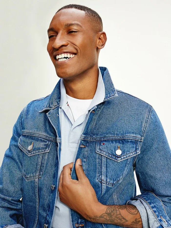 Tommy Hilfiger Organic Cotton Denim Trucker Jacket Portland Indigo Mens Coats and Jackets Fashion