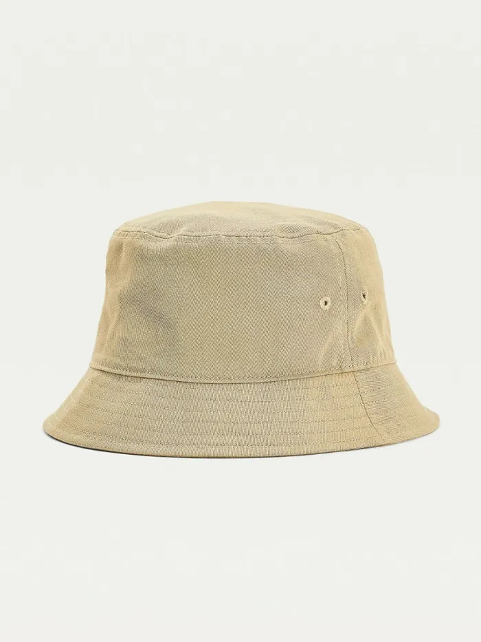 Tommy Hilfiger Organic Cotton Flag Embroidery Bucket Hat Relic Tan Mens Hats and Scarves On Sale