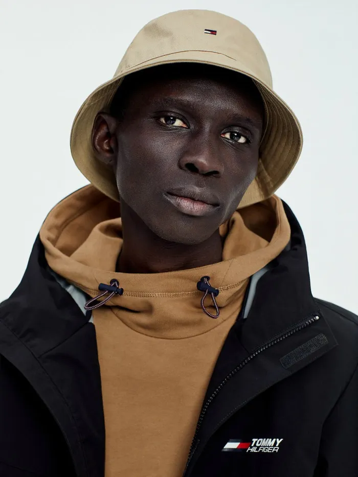 Tommy Hilfiger Organic Cotton Flag Embroidery Bucket Hat Relic Tan Mens Hats and Scarves On Sale