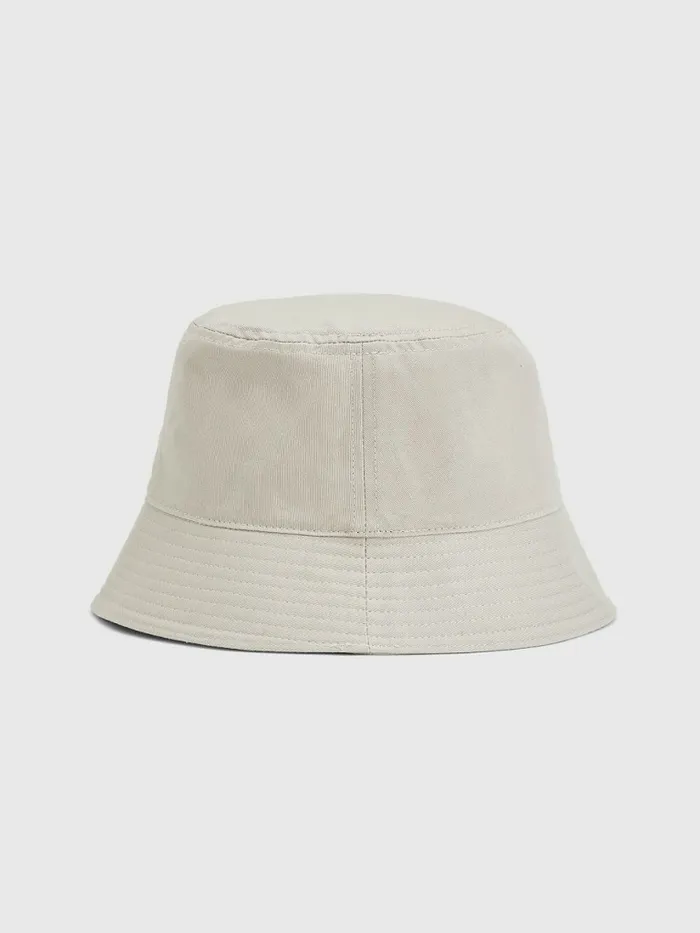 Tommy Hilfiger Organic Cotton Flag Embroidery Bucket Hat Stone Mens Hats and Scarves For Sale