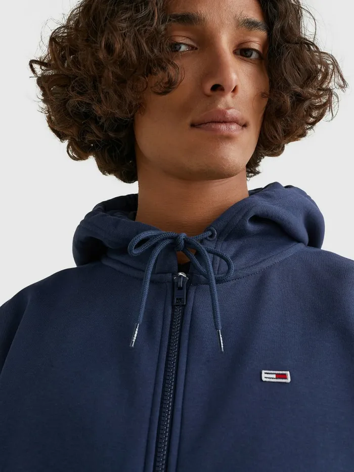 Tommy Hilfiger Organic Cotton Fleece ZipThru Hoody Twilight Navy Mens Sweatshirts and Hoodies On Sale