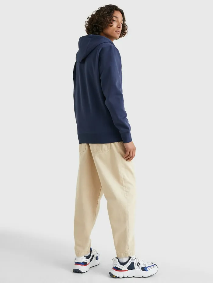 Tommy Hilfiger Organic Cotton Fleece ZipThru Hoody Twilight Navy Mens Sweatshirts and Hoodies On Sale