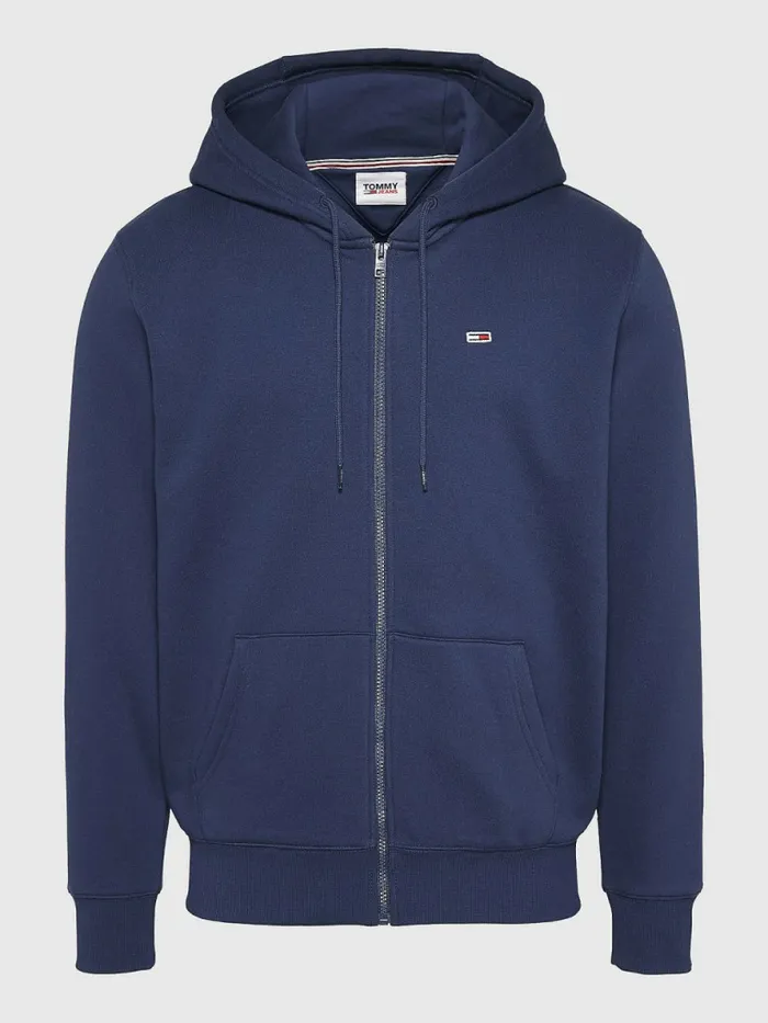 Tommy Hilfiger Organic Cotton Fleece ZipThru Hoody Twilight Navy Mens Sweatshirts and Hoodies On Sale