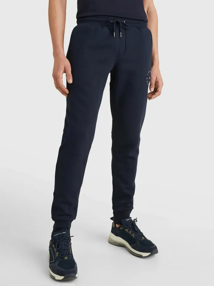Tommy Hilfiger Organic Cotton Flex Fleece Joggers Desert Sky Mens Trousers