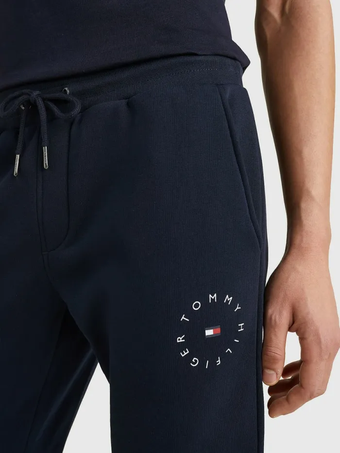 Tommy Hilfiger Organic Cotton Flex Fleece Joggers Desert Sky Mens Trousers