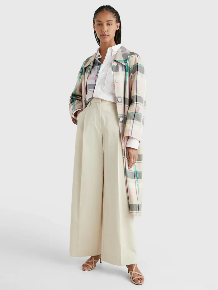 Tommy Hilfiger Organic Cotton High Waist Chinos Beige Womens Trousers