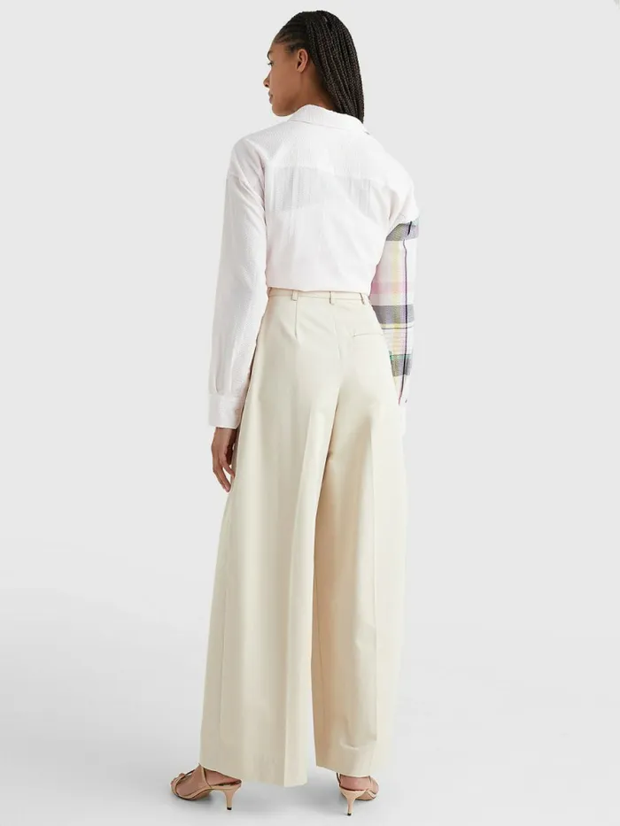 Tommy Hilfiger Organic Cotton High Waist Chinos Beige Womens Trousers