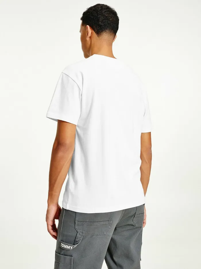 Tommy Hilfiger Organic Cotton Jersey Logo TShirt White Mens TShirts Sale