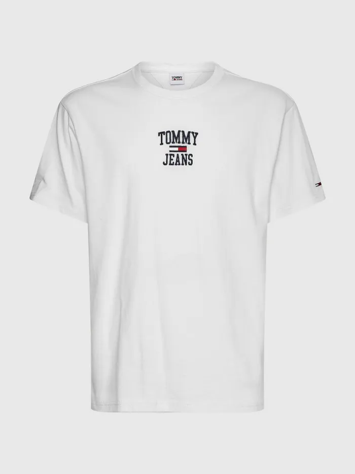 Tommy Hilfiger Organic Cotton Jersey Logo TShirt White Mens TShirts Sale