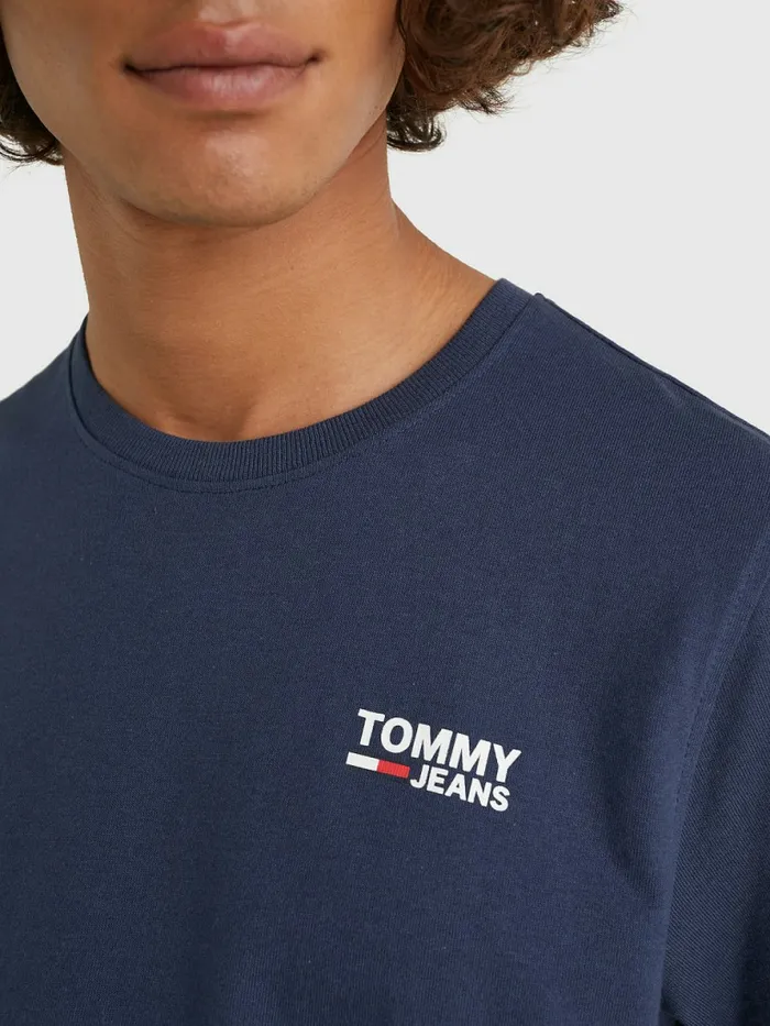 Tommy Hilfiger Organic Cotton Logo TShirt Twilight Navy Mens Essentials