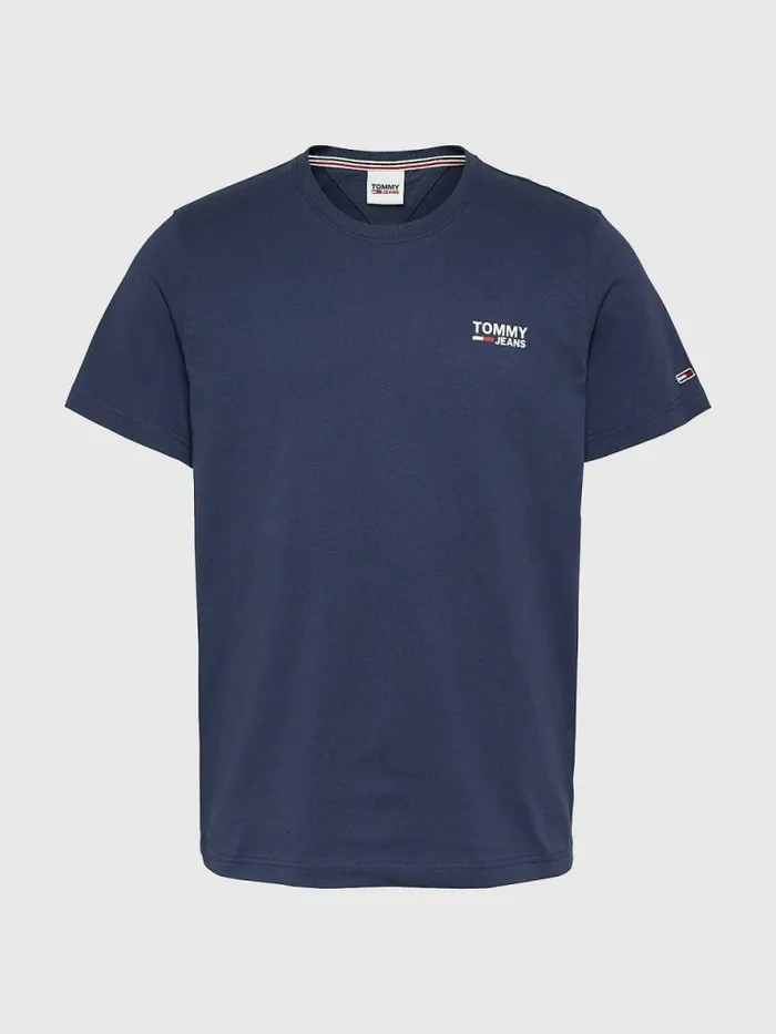 Tommy Hilfiger Organic Cotton Logo TShirt Twilight Navy Mens Essentials
