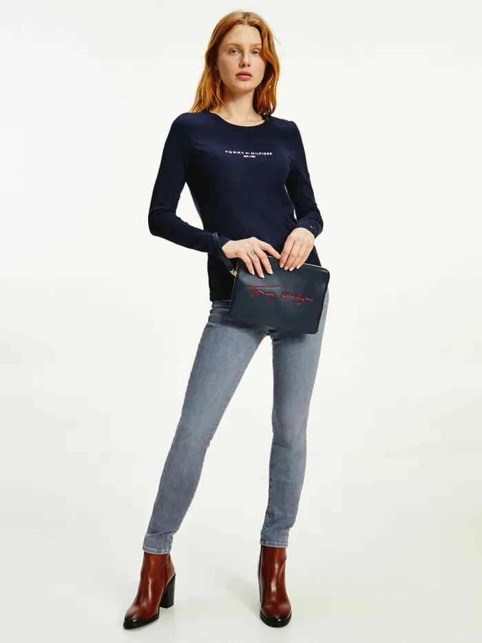 Tommy Hilfiger Organic Cotton Long Sleeve TShirt Desert Sky Womens TShirts Fashion Tommy Hilfiger Organic Cotton Long Sleeve TShirt Desert Sky Womens TShirts Fashion