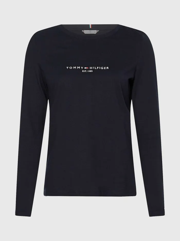 Tommy Hilfiger Organic Cotton Long Sleeve TShirt Desert Sky Womens TShirts Fashion