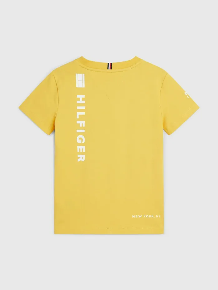 Tommy Hilfiger Organic Cotton MultiLogo TShirt Yielding Yellow Boys TShirts and Polos Popular