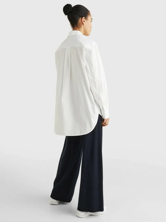Tommy Hilfiger Organic Cotton Oversized Relaxed Shirt Th Optic White Womens Shirts and Blouses Gift Ideas