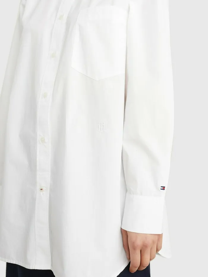Tommy Hilfiger Organic Cotton Oversized Relaxed Shirt Th Optic White Womens Shirts and Blouses Gift Ideas