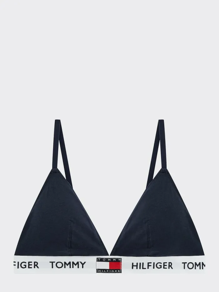 Tommy Hilfiger Organic Cotton Padded Triangle Bra Navy Blazer Womens Lingerie