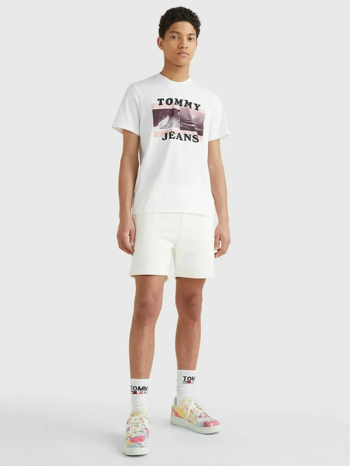 Tommy Hilfiger Organic Cotton Photoprint TShirt White Mens TShirts Sale