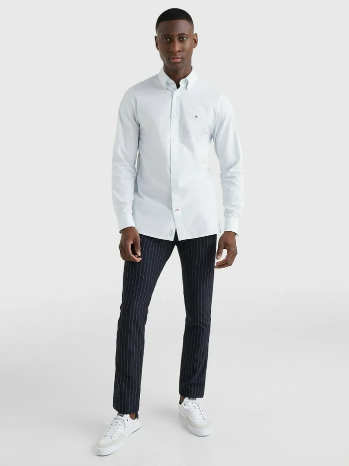 Tommy Hilfiger Organic Cotton Poplin Regular Fit Shirt Breezy Blue Mens Shirts Sale