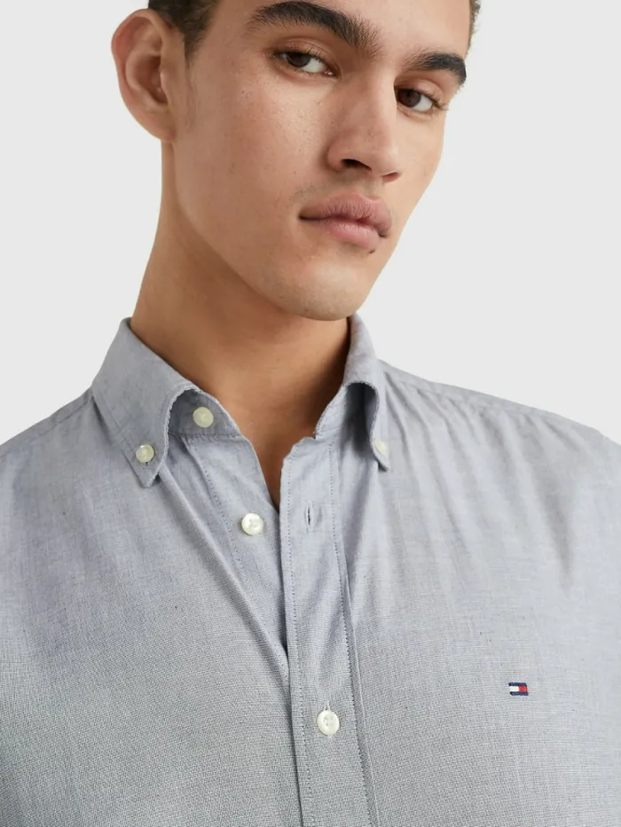 Tommy Hilfiger Organic Cotton Poplin Regular Fit Shirt Desert Sky Mens Shirts Gift 4 You