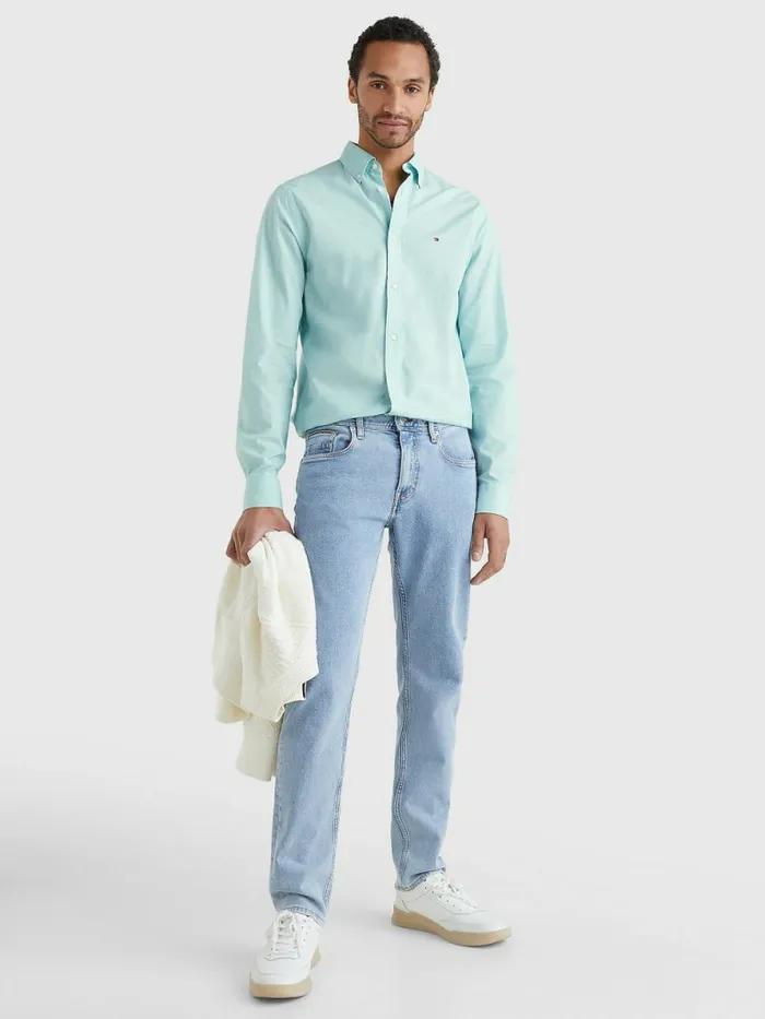 Tommy Hilfiger Organic Cotton Poplin Regular Fit Shirt Tidal Waves Mens Shirts Gift Ideas