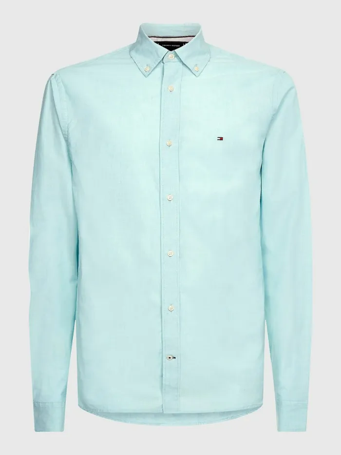 Tommy Hilfiger Organic Cotton Poplin Regular Fit Shirt Tidal Waves Mens Shirts Gift Ideas