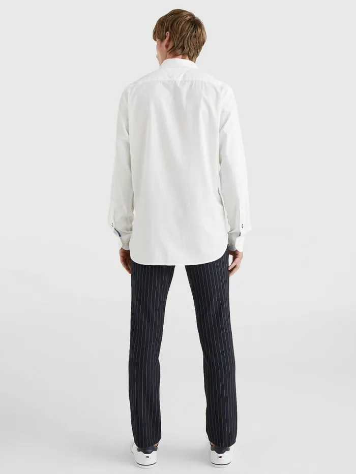Tommy Hilfiger Organic Cotton Poplin Regular Fit Shirt White Mens Shirts Gift for Friend