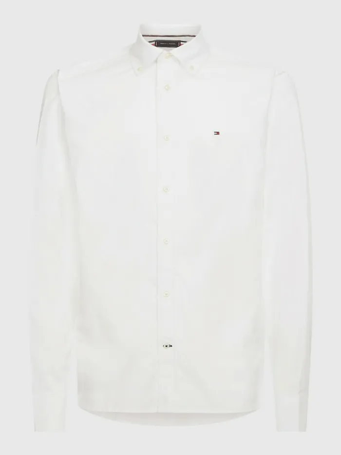 Tommy Hilfiger Organic Cotton Poplin Regular Fit Shirt White Mens Shirts Gift for Friend